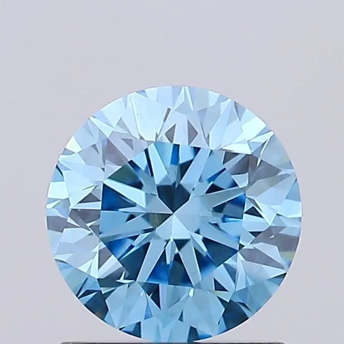 0.94ct ROUND Fancy Vivid Blue VS1 Coloured Lab diamond