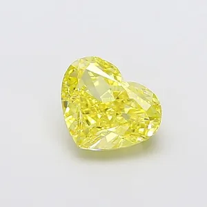 1.69ct HEART Fancy Vivid Yellow VS1 Coloured Lab diamond