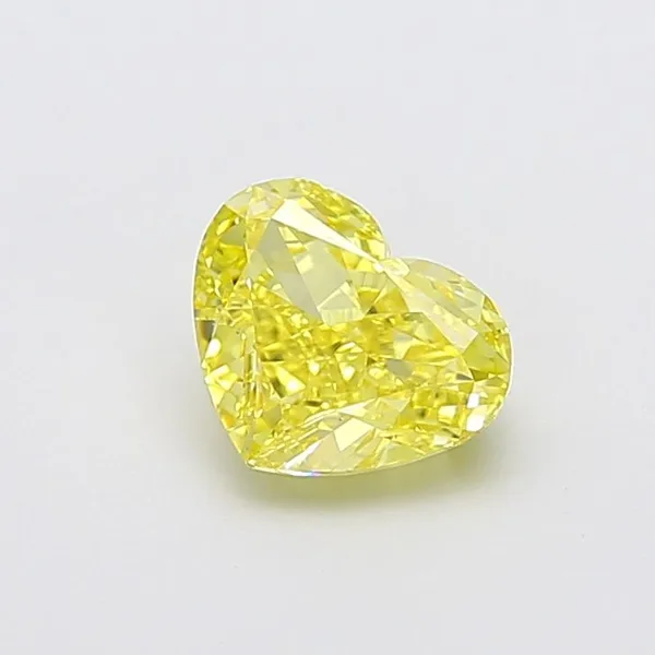 1.69ct HEART Fancy Vivid Yellow VS1 Coloured Lab diamond