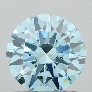 1.07ct ROUND Fancy Vivid Blue VVS2 Coloured Lab diamond