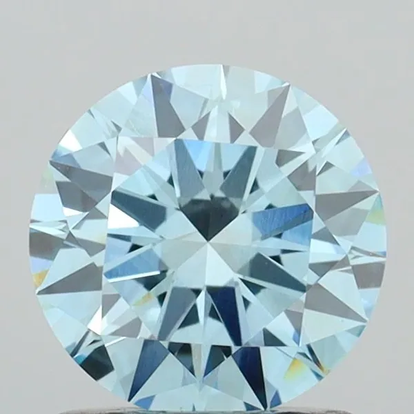 1.07ct ROUND Fancy Vivid Blue VVS2 Coloured Lab diamond