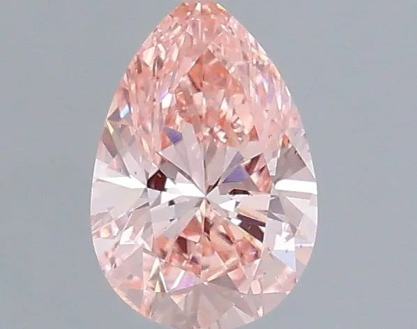 0.74ct PEAR Fancy Vivid Pink VS2 Coloured Lab diamond