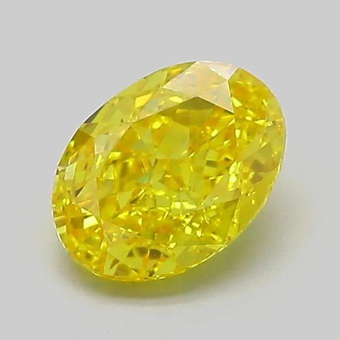 1.12ct OVAL Fancy Vivid Yellow VS1 Coloured Lab diamond