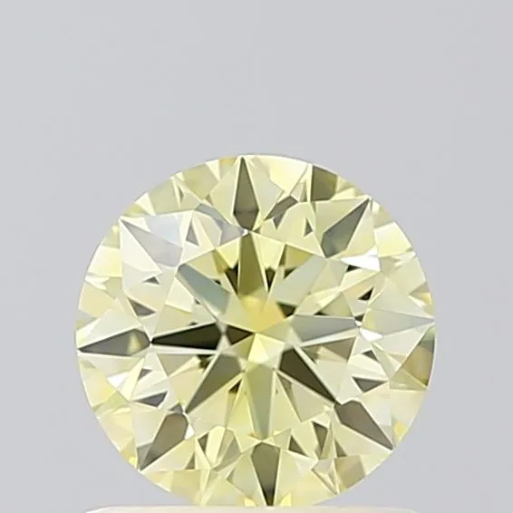 0.7ct ROUND Fancy Light Yellow VVS2 Coloured Lab diamond