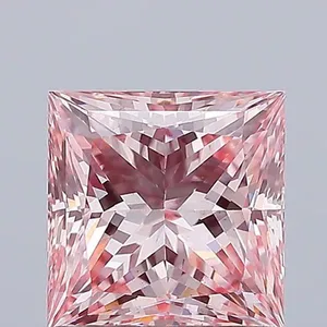 1.45ct PRINCESS Fancy Intense Pink VS1 Coloured Lab diamond