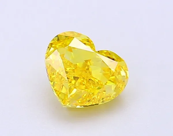 1.23ct HEART Fancy Vivid Yellow VVS2 Coloured Lab diamond