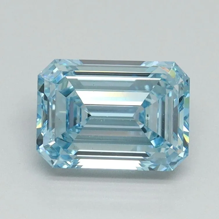 1.19ct EMERALD Fancy Vivid Blue VS1 Coloured Lab diamond