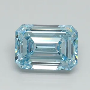 1.19ct EMERALD Fancy Vivid Blue VS1 Coloured Lab diamond