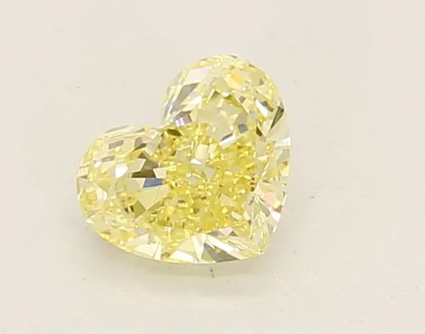 0.62ct HEART Fancy Yellow VVS2 Coloured Lab diamond