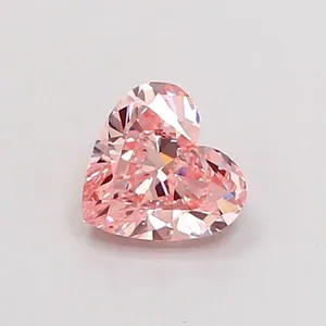 0.67ct HEART Fancy Intense Pink VS1 Coloured Lab diamond