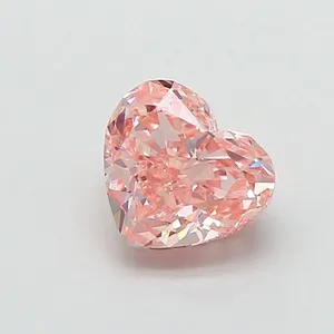 1.1ct HEART Fancy Vivid Pink VS1 Coloured Lab diamond