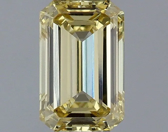 1.12ct EMERALD Fancy Light Yellow VVS2 Coloured Lab diamond