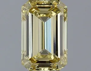 1.12ct EMERALD Fancy Light Yellow VVS2 Coloured Lab diamond