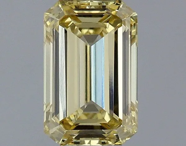 1.12ct EMERALD Fancy Light Yellow VVS2 Coloured Lab diamond