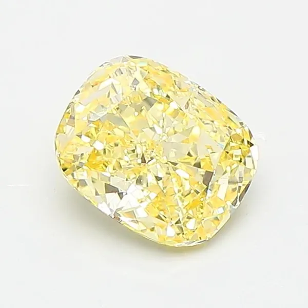 1.07ct CUSHION Fancy Intense Yellow VVS2 Coloured Lab diamond