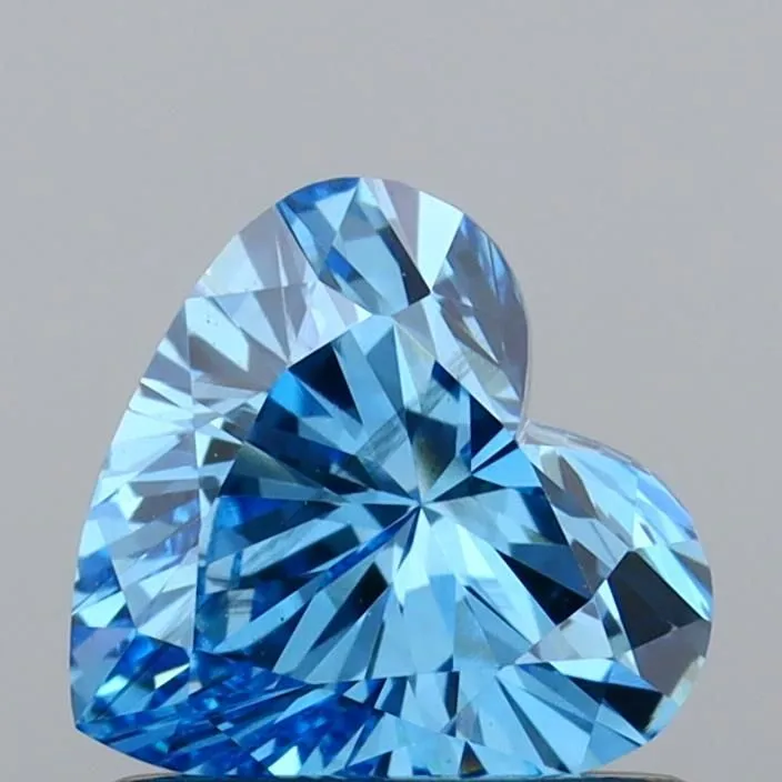 0.78ct HEART Fancy Vivid Blue VS2 Coloured Lab diamond