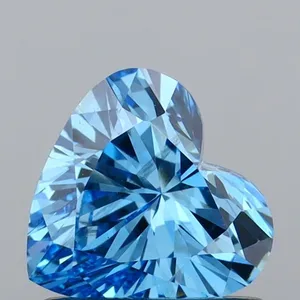 0.78ct HEART Fancy Vivid Blue VS2 Coloured Lab diamond