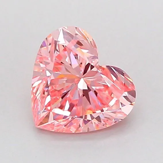 0.91ct HEART Fancy Intense Pink VVS2 Coloured Lab diamond