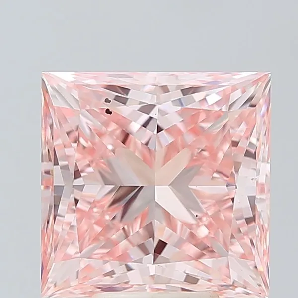 6.01ct PRINCESS Fancy Vivid Pink VS2 Coloured Lab diamond