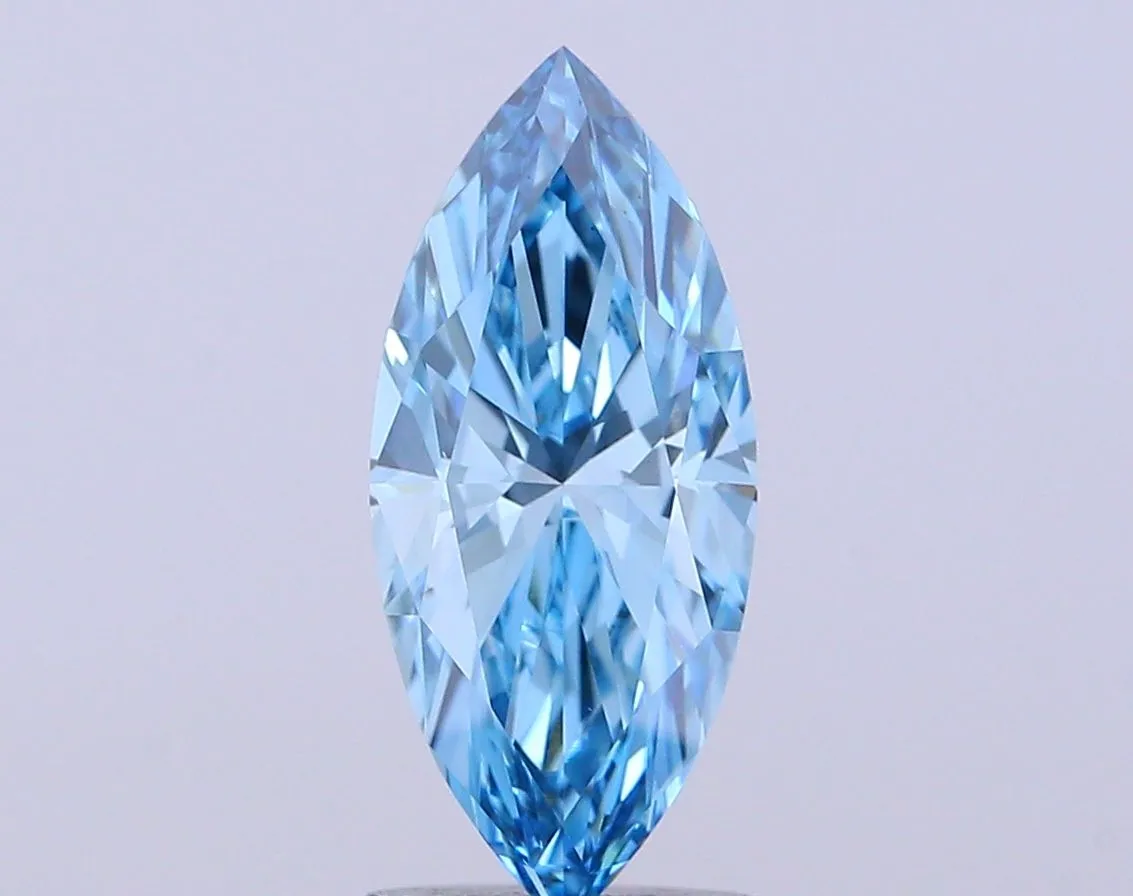 2.02ct MARQUISE Fancy Vivid Blue VS1 Coloured Lab diamond
