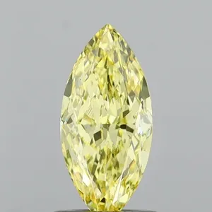 1.02ct MARQUISE Fancy Vivid Yellow VVS2 Coloured Lab diamond