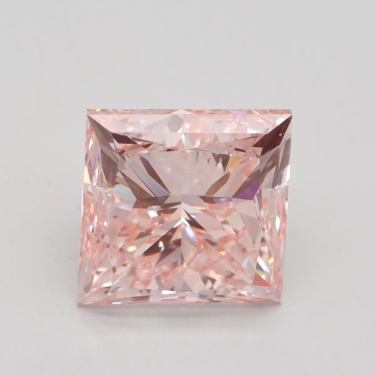 5.00ct PRINCESS Fancy Intense Pink VS2 Coloured Lab diamond