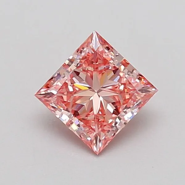 1.05ct PRINCESS Fancy Intense Pink VVS2 Coloured Lab diamond