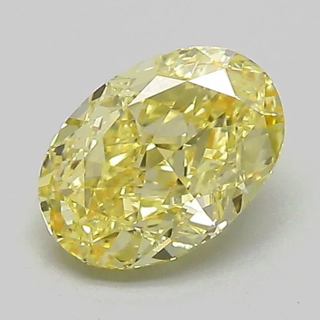 1.07ct OVAL Fancy Intense Yellow VS1 Coloured Lab diamond