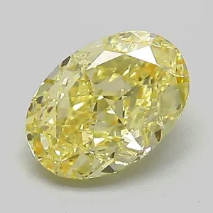 1.07ct OVAL Fancy Intense Yellow VS1 Coloured Lab diamond