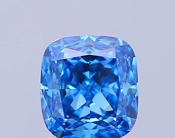 0.64ct CUSHION Fancy Vivid Blue VS2 Coloured Lab diamond