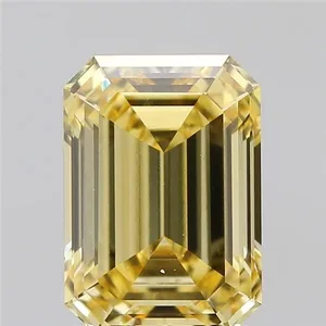 1.09ct EMERALD Fancy Intense Yellow VVS2 Coloured Lab diamond