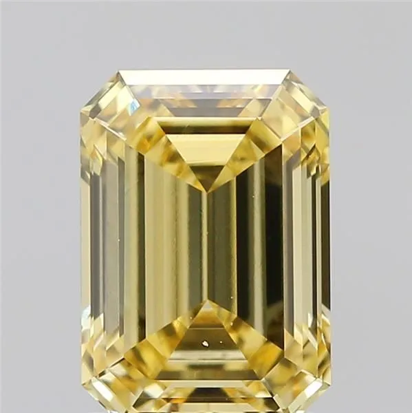 1.09ct EMERALD Fancy Intense Yellow VVS2 Coloured Lab diamond