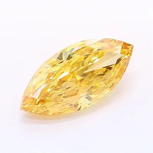 1.9ct MARQUISE Fancy Intense Yellow VVS2 Coloured Lab diamond