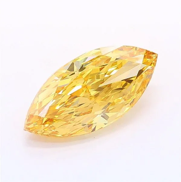 1.9ct MARQUISE Fancy Intense Yellow VVS2 Coloured Lab diamond