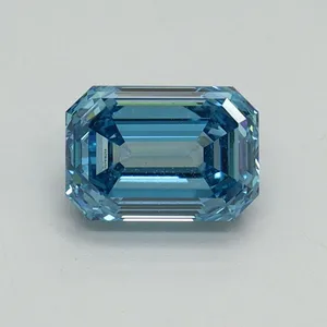 1.02ct EMERALD Fancy Vivid Blue VVS2 Coloured Lab diamond
