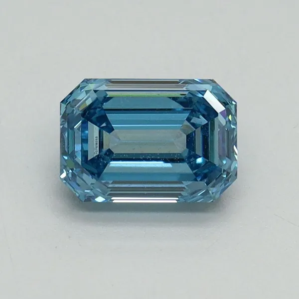 1.02ct EMERALD Fancy Vivid Blue VVS2 Coloured Lab diamond