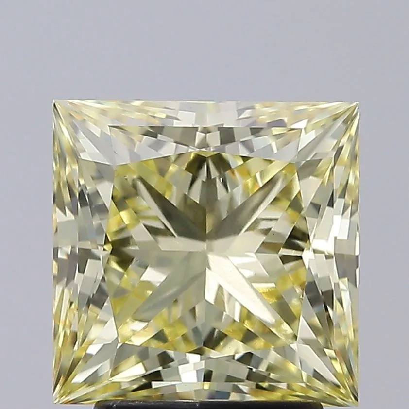 3.03ct PRINCESS Fancy Intense Yellow VS1 Coloured Lab diamond