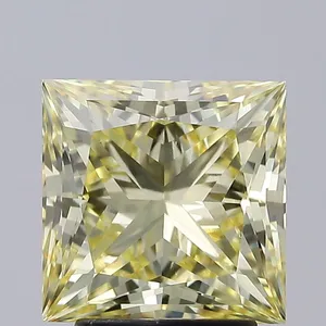 3.03ct PRINCESS Fancy Intense Yellow VS1 Coloured Lab diamond