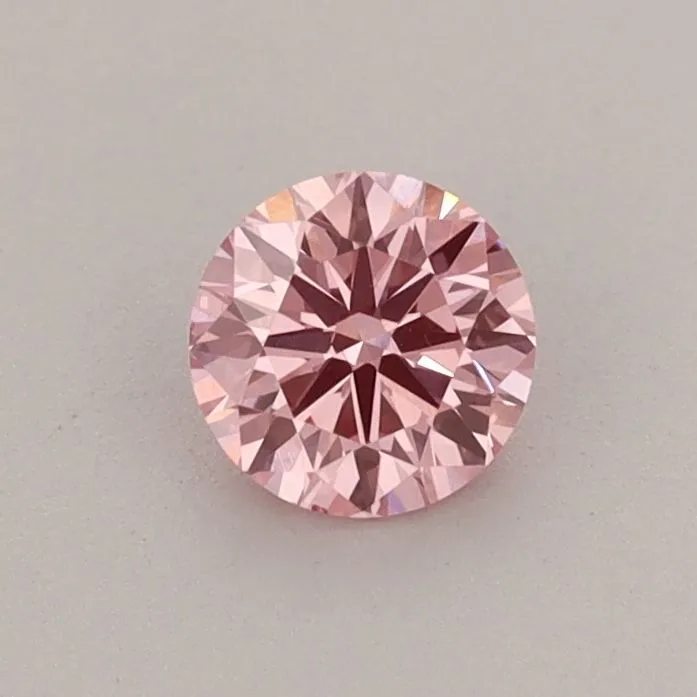 0.43ct ROUND Fancy Vivid Pink VS2 Coloured Lab diamond