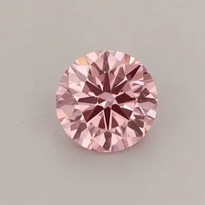 0.43ct ROUND Fancy Vivid Pink VS2 Coloured Lab diamond