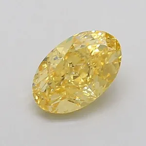 1ct OVAL Fancy Vivid Yellow VS1 Coloured Lab diamond