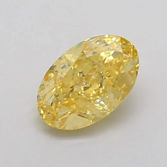 1ct OVAL Fancy Vivid Yellow VS1 Coloured Lab diamond