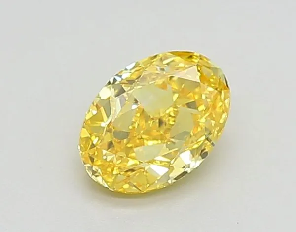 1.05ct OVAL Fancy Vivid Yellow VVS2 Coloured Lab diamond