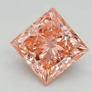 3.14ct PRINCESS Fancy Vivid Pink SI1 Coloured Lab diamond