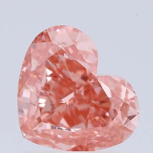 1.01ct HEART Fancy Vivid Pink VS2 Coloured Lab diamond