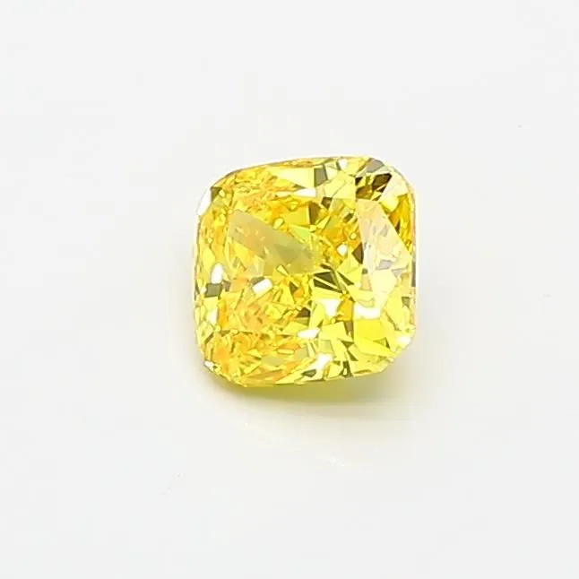 0.44ct CUSHION Fancy Vivid Yellow VVS2 Coloured Lab diamond