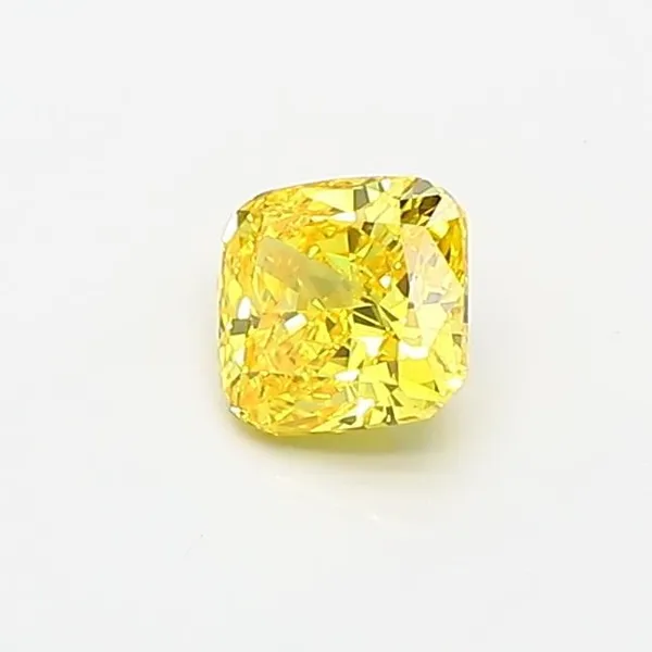 0.44ct CUSHION Fancy Vivid Yellow VVS2 Coloured Lab diamond