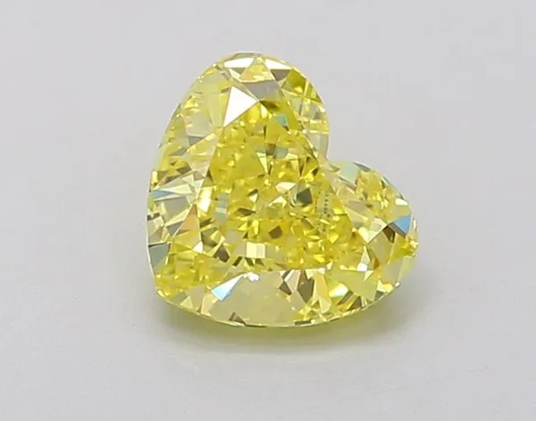 1.11ct HEART Fancy Vivid Yellow VVS2 Coloured Lab diamond