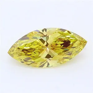1.01ct MARQUISE Fancy Vivid Yellow VVS2 Coloured Lab diamond