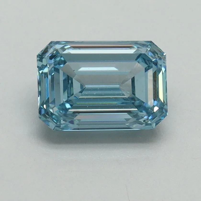 1.29ct EMERALD Fancy Intense Blue VS1 Coloured Lab diamond